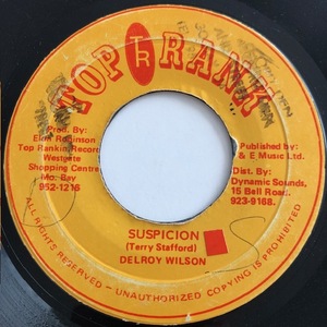 試聴 / DELROY WILSON / SUSPICION /Top Rank /Reggae/Terry Stafford/'83/big hit !!/7inch/893
