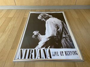 デッドストック 激レア 希少 入手困難 非売品NIRVANA ニルヴァーナ LIVE AT READING ポスター 中古ポスターフレーム付き160サイズ