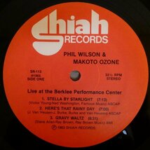 LP2856☆US/Shiah「Phil Wilson, Makoto Ozone / Live!! At The Berklee Performance Center / SR-113」_画像4