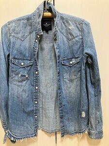 美品】American eagle アメリカンイーグル デニムシャツ XXS