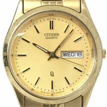 CITIZEN シチズン 腕時計 6100-S96401 クオーツ ゴールド アナログ シンプル コレクション コレクター カレンダー 新品電池 動作確認済_画像1