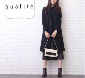 定価39600円 カリテ qualite チェスターコート 未使用タグ付 M ネイビー