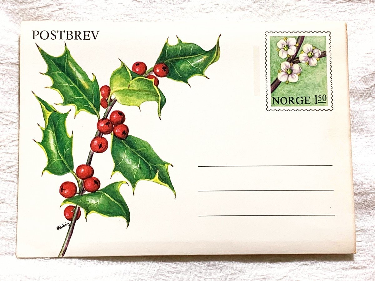 6417/Alte versiegelte Postkarte POSZTBREV Unbenutzt NORGE1, 50 norwegische Weihnachtskarten, Antiquität, Sammlung, verschiedene Waren, Ansichtskarte
