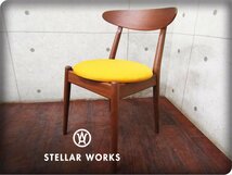 展示品/STELLAR WORKS/FLYMEe/Louisiana Chair(1958)/ルイジアナチェア/Vilhelm Wohlert/ウォールナット/ランクC/イエロー/152900円ft8568m_画像1
