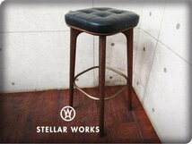 新品/未使用品/STELLAR WORKS/FLYMEe取扱い/Utility stool H760/Neri & Hu/ウォールナット/スチール/牛革/ハイスツール/134,200円/ft8495m_画像1