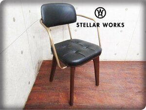 新品/未使用品/STELLAR WORKS/FLYMEe取扱い/Utility Arm Chair U/Neri＆Hu/ウォールナット/スチール/牛革/アームチェア/193,600円/ft8343k