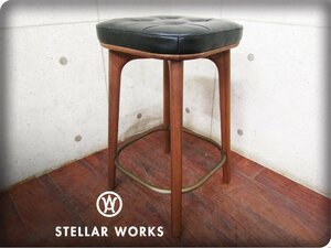 新品/未使用品/STELLAR WORKS/FLYMEe取扱い/Utility stool H610/Neri & Hu/ウォールナット/スチール/牛革/スツール/141,900円/ft8481k