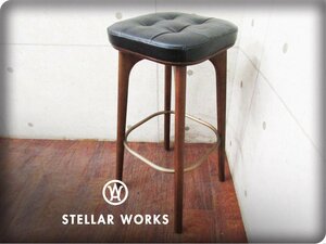 新品/未使用品/STELLAR WORKS/FLYMEe取扱い/Utility stool H760/Neri & Hu/ウォールナット/スチール/牛革/ハイスツール/146,300円/ft8491k