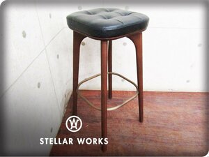 新品/未使用品/STELLAR WORKS/FLYMEe取扱い/Utility stool H760/Neri & Hu/ウォールナット/スチール/牛革/ハイスツール/146,300円/ft8490k