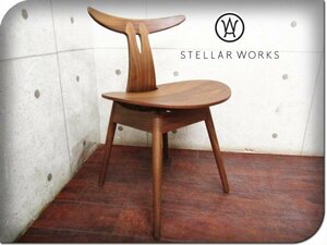 新品/未使用品/STELLAR WORKS/高級/FLYMEe/Antler Chair Soft(1955)/Vilhelm Wohlert/ウォールナット材/イージーチェア/155100円/ft8582m