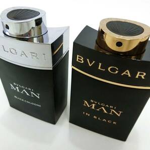 BVLGARI・ブルガリ★マン イン ブラック オードパルファム／マン ブラック コロン オードトワレ 各100ml メンズ香水2点 ブランド 中古の画像2