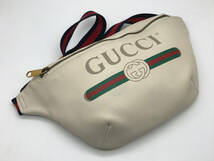 【大きいタイプ】GUCCI/グッチ/ロゴプリント/シェリーライン/レザー/ボディバッグ/メッセンジャー/斜めがけ/アレサンドロ ミケーレ/530412_画像1