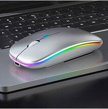 光るマウス シルバー ワイヤレスマウス 七色に光る Bluetoothマウス マウス 周辺機器 2.4Gマウス パソコン 無線マウス ゲーミングマウス_画像8
