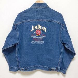 カナダ製【INTERNATIONAL DENIM】インターナショナルデニム Gジャン ジージャン 90s ヴィンテージ JIM BEAM 刺繍 デニム ジャケットM/103j 