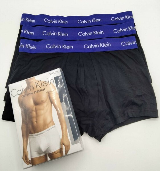 Calvin Klein(カルバンクライン) ローライズボクサーパンツ Purple Mサイズ 3枚セット メンズボクサーパンツ 男性下着 U2664