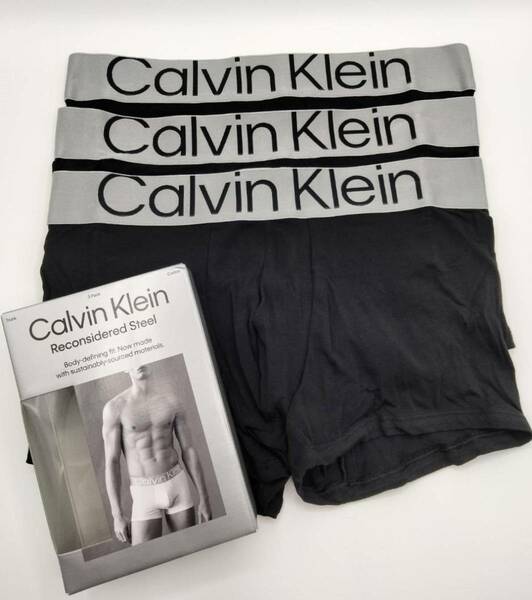 【Lサイズ】Calvin Klein(カルバンクライン) ローライズボクサーパンツ ブラック 3枚セット メンズボクサーパンツ 男性下着 NB3130