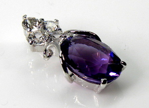 # natural amethyst # Cubic #SV.925# pendant 