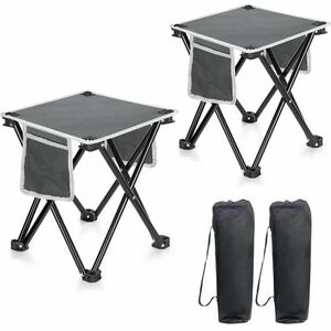 折り畳み椅子 ２脚セット アウトドアチェア 軽量 コンパクト 耐荷重180kg キャンプ椅子 レジャーチェア 安定性 携帯性 収納袋2個付き 