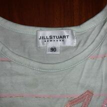 ジルスチュアート　JILLSTUART　半袖Ｔシャツ　90㎝　ミントブルー×ピンク　ビジュー付き　中古_画像2