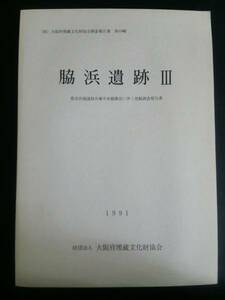 脇浜遺跡Ⅲ 1991 大阪府埋蔵文化財協会調査報告書69