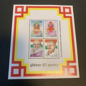 ブータン 1997年 MNH SS 世界平和のためのインド ガンジー 美品 同封可能 M1193