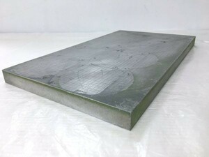 ■活版印刷 アルミ板 メタルベース 1枚 ■220×383mm ① 方眼罫 賽の目 碁盤状 /汚れダメージ有