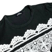 tricot COMME des GARCONS トリココムデギャルソン Tシャツ フロッキー加工 半袖 M 黒 AD2012 レディース A11_画像4