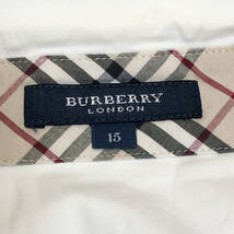 BURBERRY バーバリー スキッパー シャツ ブラウス 七分袖 15 オフホワイト チェック ストレッチ 比翼 レディース A28_画像9