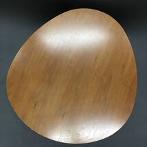 岩附 ちゃぶ台 折りたたみ 楕円形 卵型 ローテーブル 天然木化粧 木製脚 天板約80×70cm 高さ約37cm_画像9