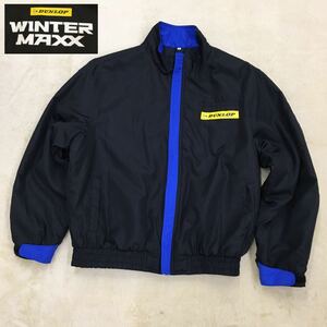 DUNROP WINTER MAX ダンロップ ウィンターマックス 防寒着 中綿ジャケット ジャンパー ブルゾン プリントロゴ メンズ フリーサイズ 黒