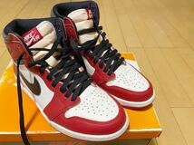 NIKE Air Jordan 1 High OG Chicago Lost & Found エアジョーダン1 ハイ ロスト&ファウンド シカゴ スニーカー 26.5cm 赤_画像2