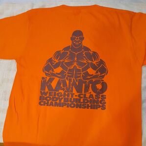 ボディビル Tシャツ 試合会場販売品 選手出場記念品 オレンジ色 未使用