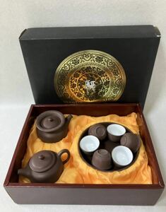 茶器セット　 陸羽 1993？急須 湯呑 中国茶道具　台湾　詳細不明　未使用？