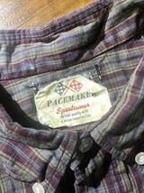 【即決】60s PACEMAKER sportswear ボタンダウンシャツ プルオーバー 長袖 3点留 チェック柄 USA アメリカ製古着 ヴィンテージ ビンテージ_画像7