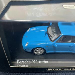 1/43 ミニチャンプス 超希少 ポルシェ911 Turbo(993)1995 リビエラブルー 暗室保管美品の画像5