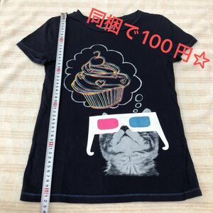 Gap Kids Tシャツ 130cm ギャップキッズ ネイビー 猫