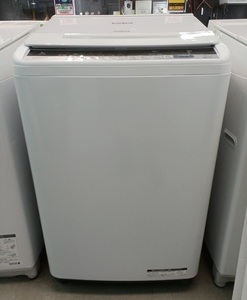 HITACHI 日立 全自動電気洗濯機 BW-V80C ビートウォッシュ 洗濯・脱水容量8.0kg 2018年製 ホワイト【中古品】 ○YR-51293○