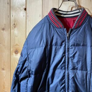 [KWT4058] TOMMY HILFIGER 2WAY ダウン スタジャン メンズ ネイビー レッド S 80