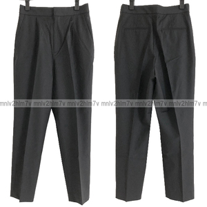  осень-зима Tomorrowland [DES PRES Des Pres ] шерсть tuck конические брюки черный чёрный tuck брюки 36 размер стрейч 