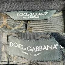 美品 サイズL (48) DOLCE&GABBANA 【圧倒的高級感】ドルチェ&ガッバーナ テーラードジャケット メンズ ドルガバ 黒 2B ウール 総裏ロゴ裏地_画像7