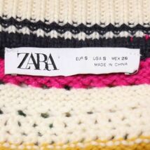 ZARA ザラ 秋冬 Vネック ざっくり ボーダー柄★ ニット セーター Sz.S　レディース　E3T02365_A#K_画像5