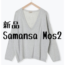 新品　Samansa Mos2　サマンサモスモス　Vネックニットプルオーバー②_画像1