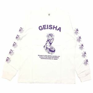 定価4,290円 新品 正規 Ｌサイズ Ed Hardy【ED HARDY/エドハーディ】 JAPANESE GEISHA 芸者 ロンＴ 長袖Ｔシャツ ユニセックス