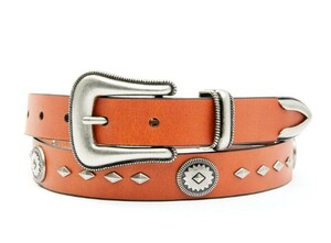 B456) Wrangler wrangler Lady's round & diamond Conti . stud belt 