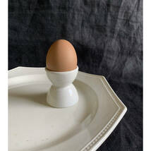 稀少 フランス 19世紀後期 コクティエ エッグ スタンド 卵 たまご 陶器 皿 プレート クレイユ 民藝 骨董 アンティーク G1_画像1
