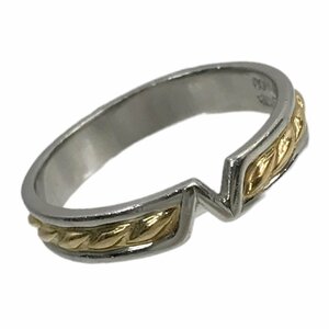 23-3793 [ прекрасный товар ] Nina Ricci N дизайн логотипа кольцо K18 Pt900 примерно 11 номер 3.8g Gold платина комбинированный кольцо ювелирные изделия женский 