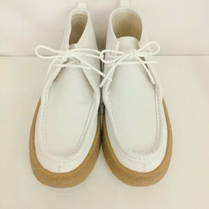 CAMPER×Pop Trading Company　アンクルブーツ　サイズ39(約25.0㎝)　ホワイト　レザー　カンペール　モカシン