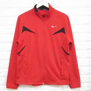 [NIKE RUNNING] Nike running *DRI-FIT jersey warm-up red × black *M