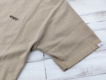 極美品 WTAPS STENCIL SS TEE ロゴ 半袖 Tシャツ カットソー ベージュ・カーキ系 サイズ2 コットン 211PCDT-ST06S サイズM_画像5