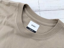 極美品 WTAPS STENCIL SS TEE ロゴ 半袖 Tシャツ カットソー ベージュ・カーキ系 サイズ2 コットン 211PCDT-ST06S サイズM_画像4